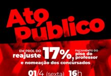 ATO PÚBLICO – 1º DE ABRIL sinsem realiza ato na porta da prefeitura nesta sexta, 1º de abril