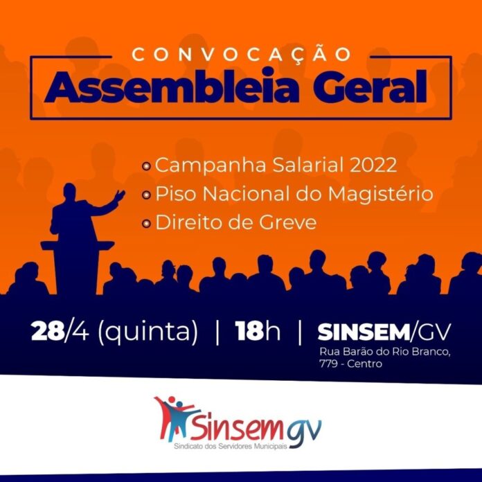 assembleia geral é nesta quinta