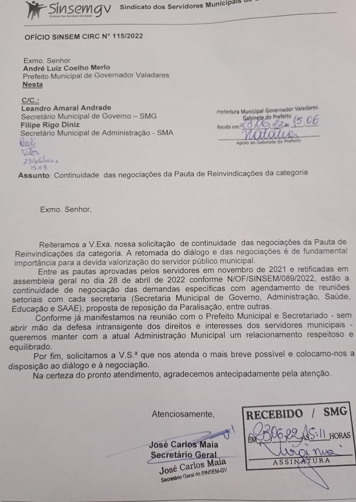 sinsem cobra diálogo com executivo 