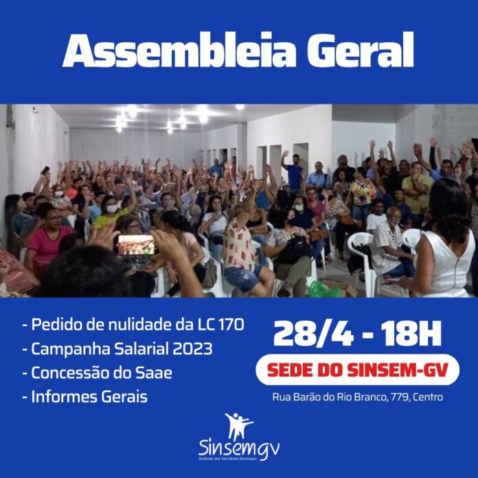 Urgente: Sinsem faz assembleia geral nesta sexta