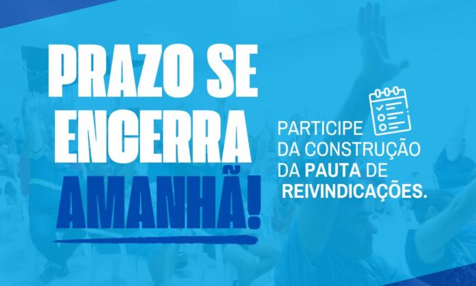 Amanhã é o último dia para envio de propostas à pauta de reivindicações