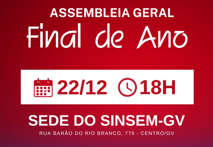 Sinsem realiza assembleia geral para votar contas e orçamento
