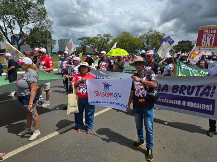Diretores do Sinsem representam Valadares em marcha nacional em Brasília