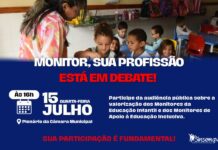 Sinsem convoca monitores da educação para audiência pública sobre valorização da categoria